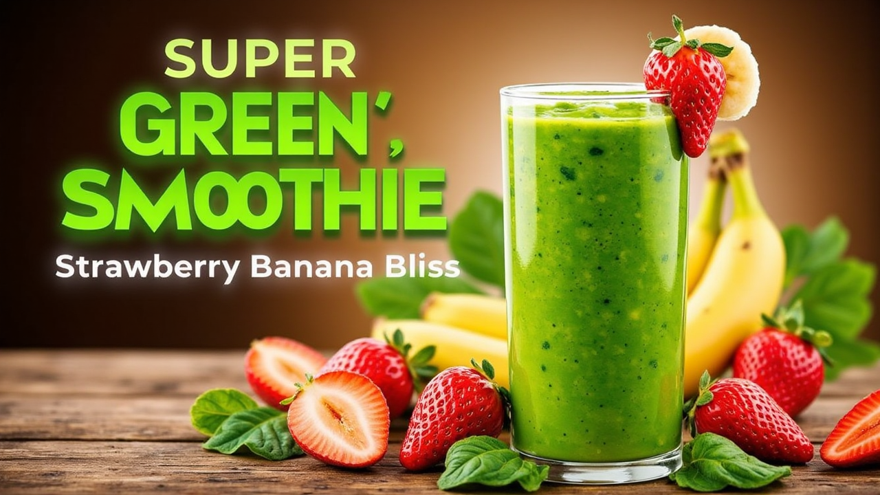 Strawberry Banana Green Energy Smoothie