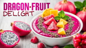 Tropical Dragon Fruit & Pineapple Smoothie Bowl for Gut Health